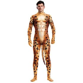 Cheetah Cosplay – Stylish Jumping Pose Costume