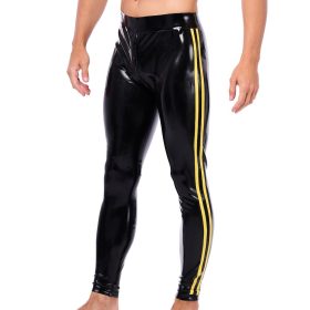   Xrub – black and yellow latex trousers with front/back zipper