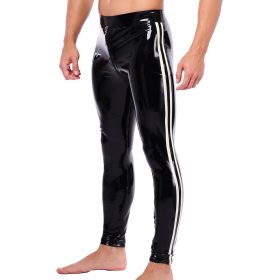   Xrub latex trousers - black and white, with a front-back zipper